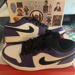 Nike Jordan 1 Low Alt Shoes in Purple Venom/White/Black Mens size 9